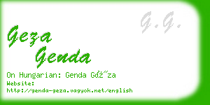 geza genda business card